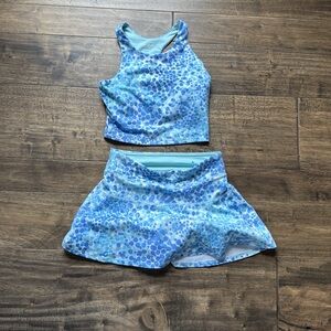 Tek Gear Blue Patterned Kids Skort and Top